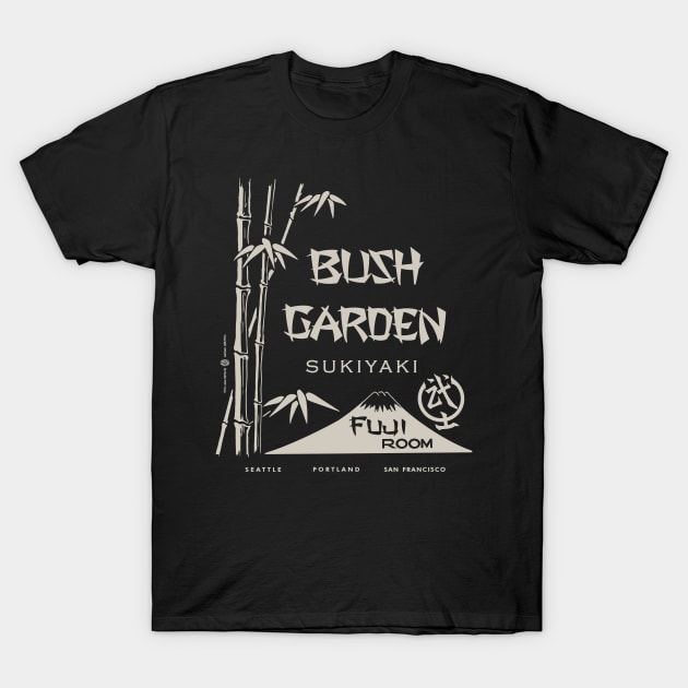 Vintage Retro Bush Garden Japanese Restaurant Seattle T-Shirt by StudioPM71